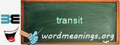 WordMeaning blackboard for transit